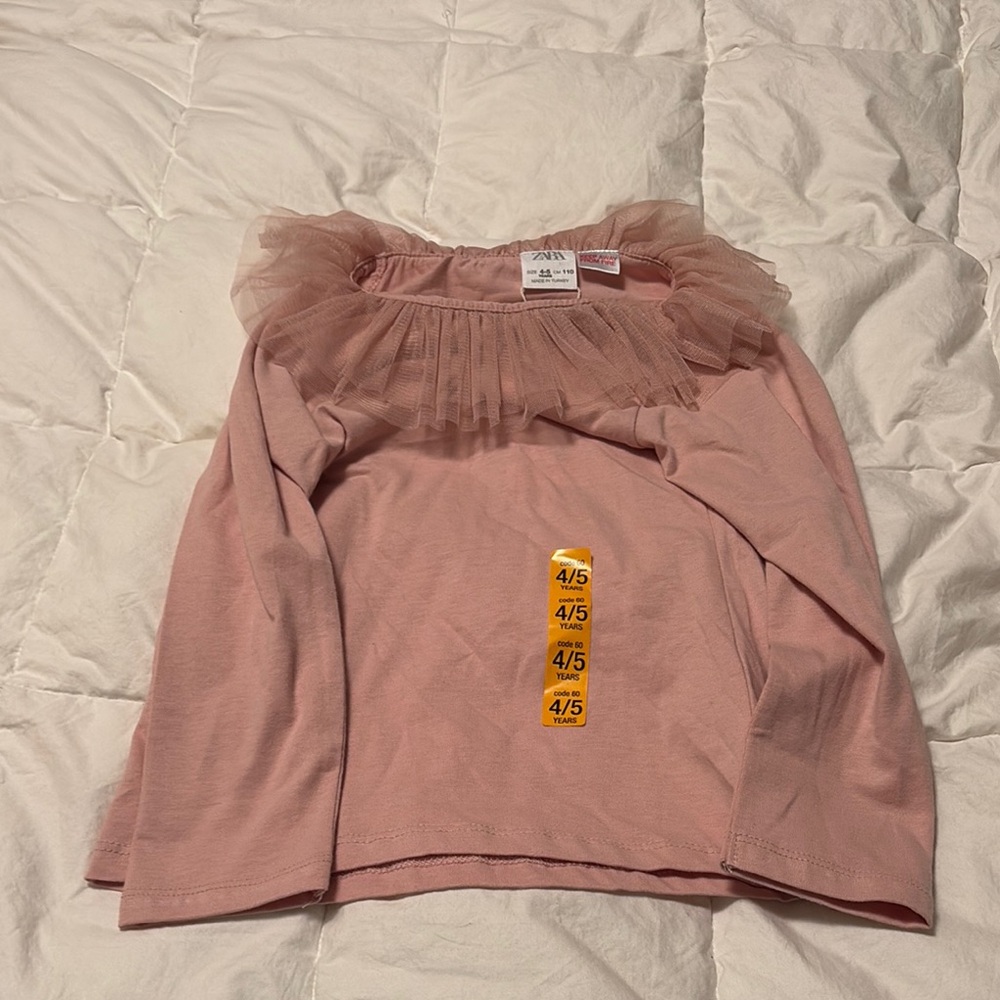 Zara Pink Ruffled Kids Top